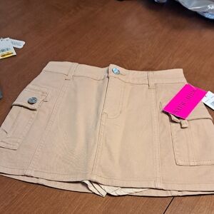 With Jules Beige Cargo Pocket Mini Skirt Youth Xl Waist 12 Runs Small